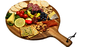 12" Diameter Round Acacia Serving Board